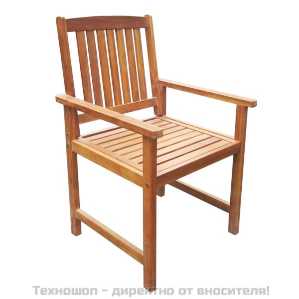 Градински столове, 2 бр, акация масив, кафяви