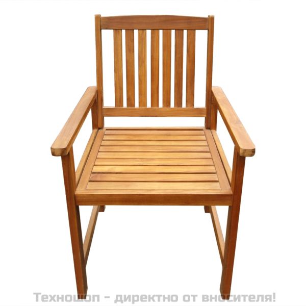 Градински столове, 2 бр, акация масив, кафяви