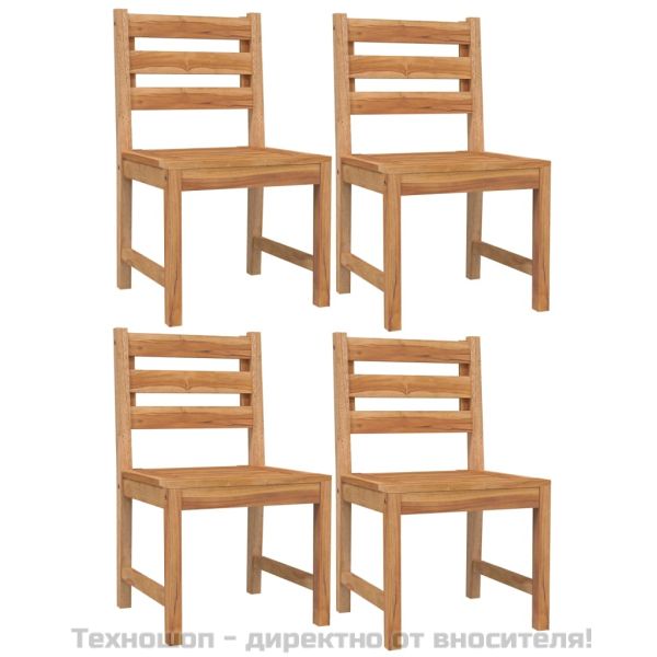 Градински трапезен комплект, 5 части, тиково дърво масив