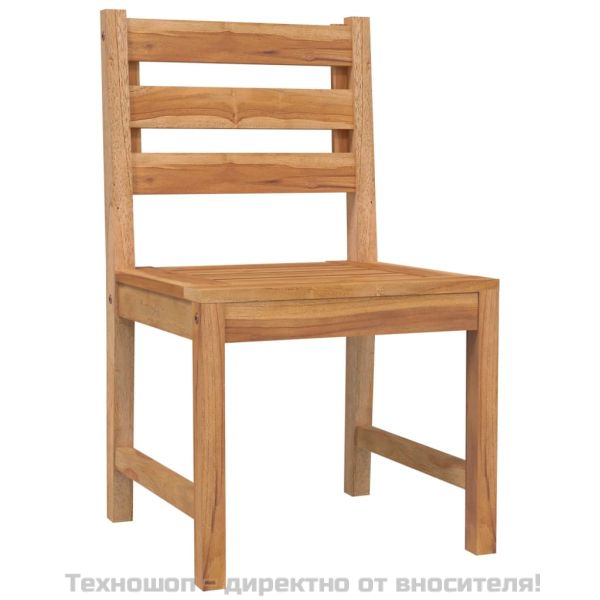 Градински трапезен комплект, 5 части, тиково дърво масив