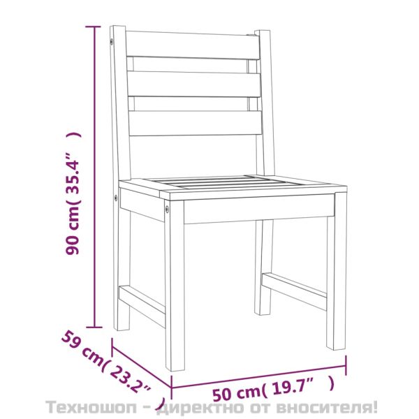 Градински трапезен комплект, 5 части, тиково дърво масив