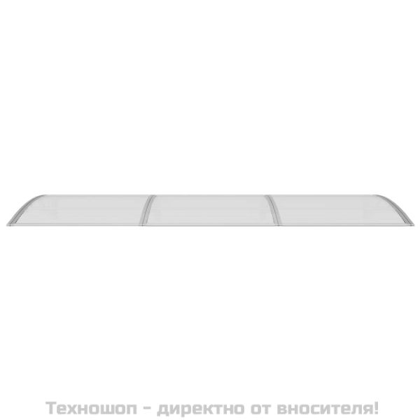 Навес за врата, сив, 300x100 см, поликарбонат
