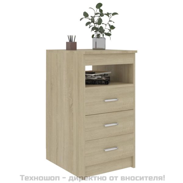 Шкаф с чекмеджета, сонома дъб, 40x50x76 см, инженерна дървесина
