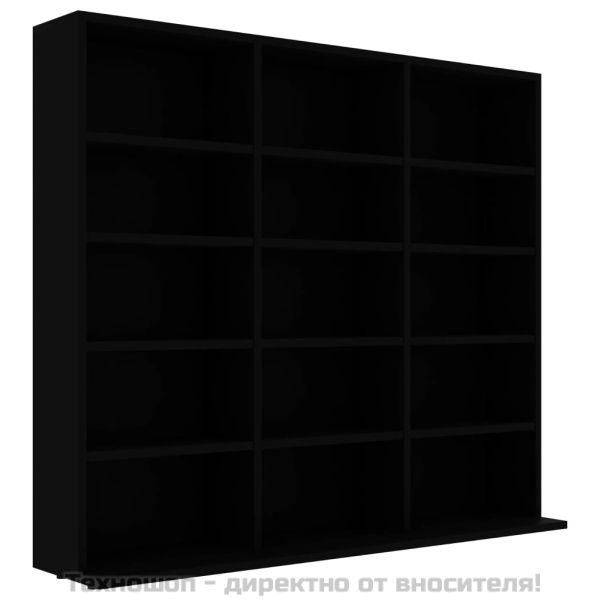 CD шкаф, черен, 100x23x89,5 см, инженерно дърво