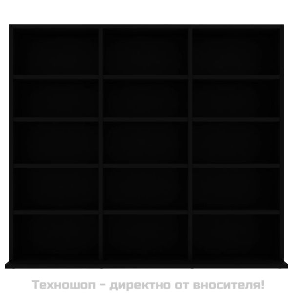 CD шкаф, черен, 100x23x89,5 см, инженерно дърво