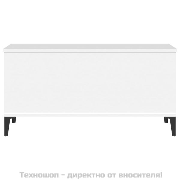 Кафе маса, бяла, 90x44,5x45 см, инженерно дърво