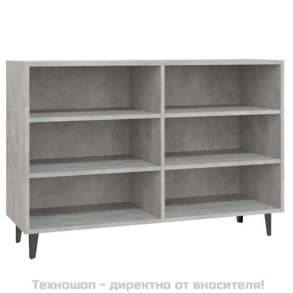 Сайдборд, бетонно сив, 103,5x35x70 см, инженерно дърво