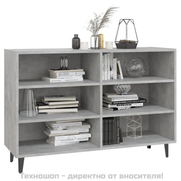 Сайдборд, бетонно сив, 103,5x35x70 см, инженерно дърво