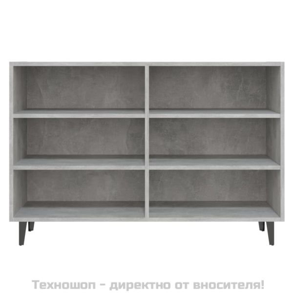 Сайдборд, бетонно сив, 103,5x35x70 см, инженерно дърво