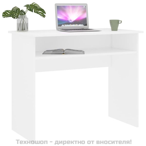 Бюро, бяло, 90x50x74 см, инженерно дърво