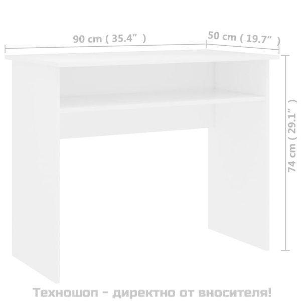 Бюро, бяло, 90x50x74 см, инженерно дърво