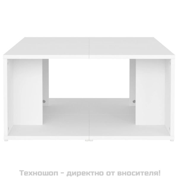 Маси за кафе, 4 бр, бели, 33x33x33 см, инженерно дърво