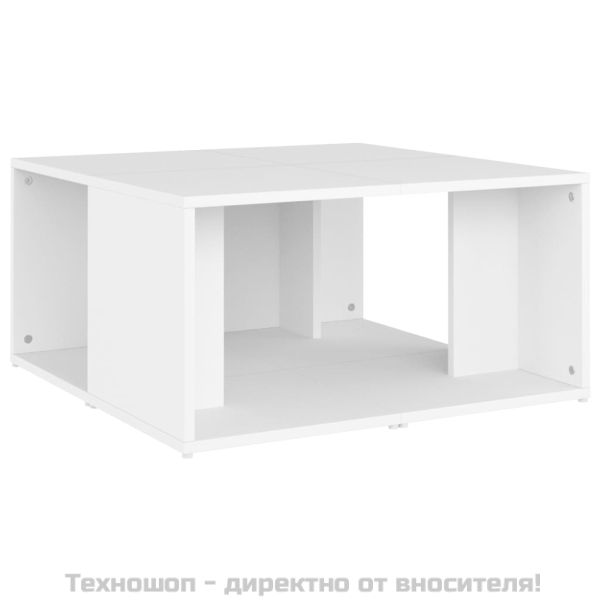 Маси за кафе, 4 бр, бели, 33x33x33 см, инженерно дърво