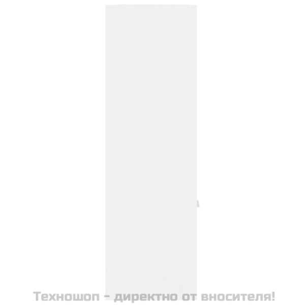 Шкаф библиотека, бял, 98x30x98 см, инженерно дърво