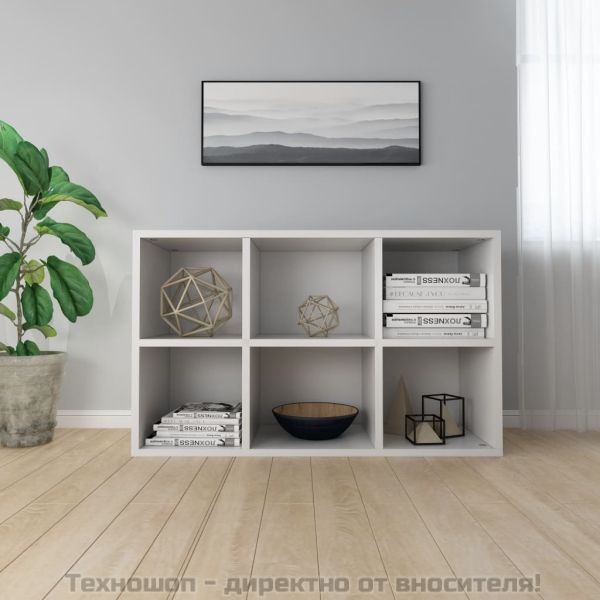 Библиотека/бюфет, бяла, 66x30x98 см, инженерно дърво