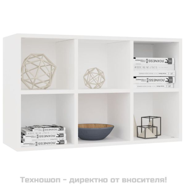 Библиотека/бюфет, бяла, 66x30x98 см, инженерно дърво