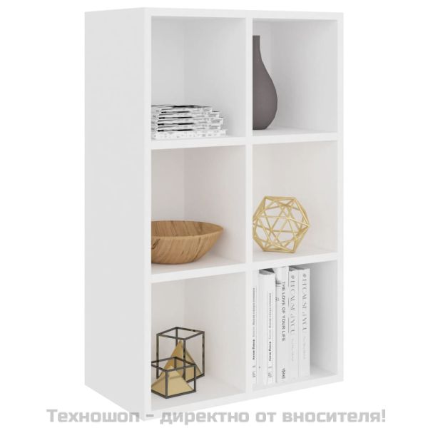 Библиотека/бюфет, бяла, 66x30x98 см, инженерно дърво