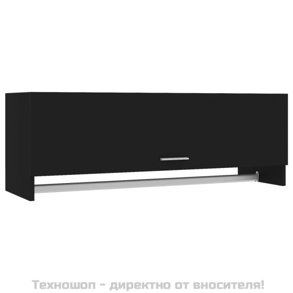 Гардероб, черен, 100x32,5x35 см, инженерно дърво