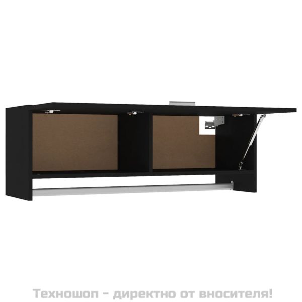 Гардероб, черен, 100x32,5x35 см, инженерно дърво