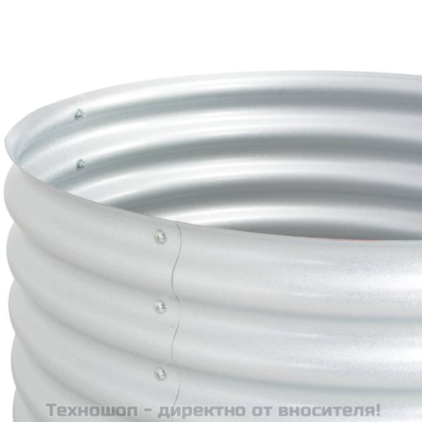 Градинска висока леха 80x80x81 см поцинкована стомана сребриста