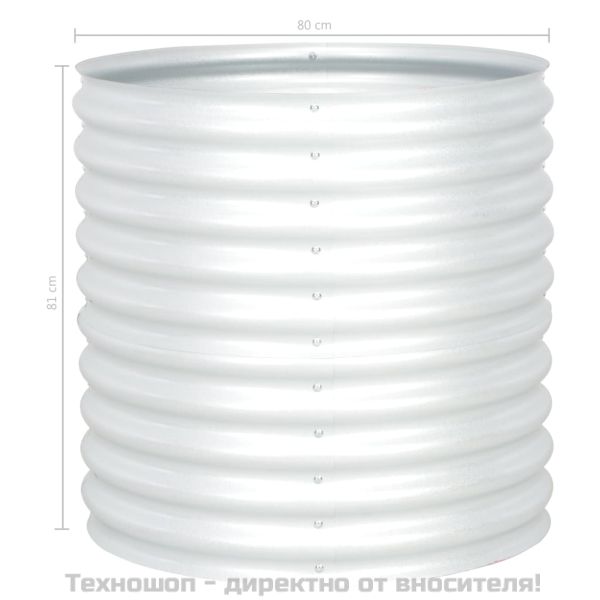 Градинска висока леха 80x80x81 см поцинкована стомана сребриста