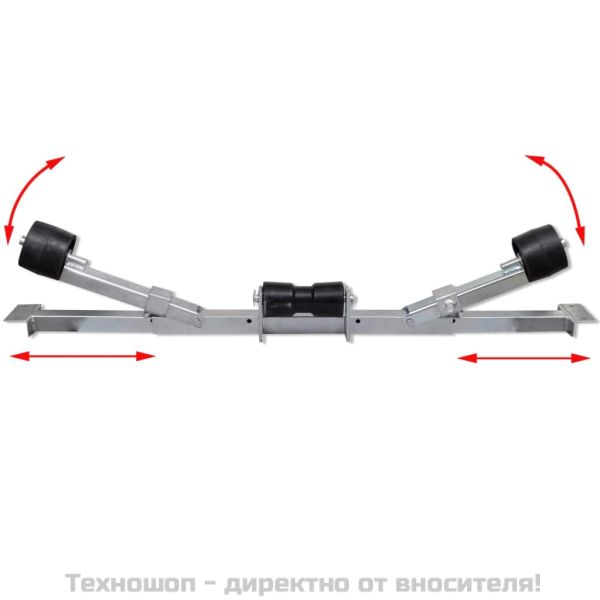 Скоба за поддържане на долната част на лодка, с килови ролки