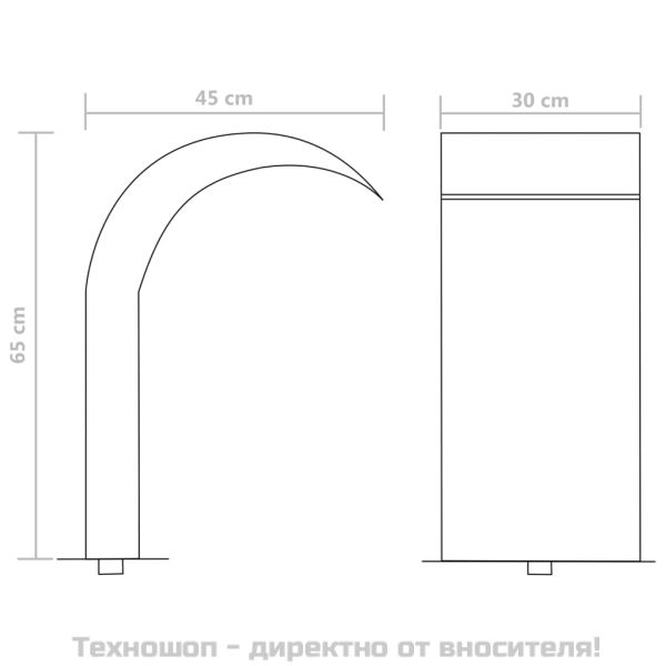 Фонтан за басейн, неръждаема стомана, 45x30x65 см, сребрист