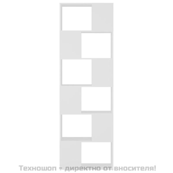 Библиотека/разделител за стая, бялa, 60x24x186 см