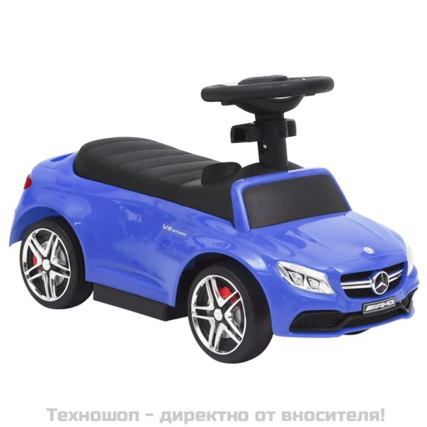 Количка за бутане и яздене Mercedes Benz C63 синя