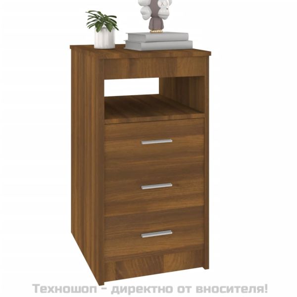 Шкаф с чекмеджета, кафяв дъб, 40x50x76 см, инженерно дърво