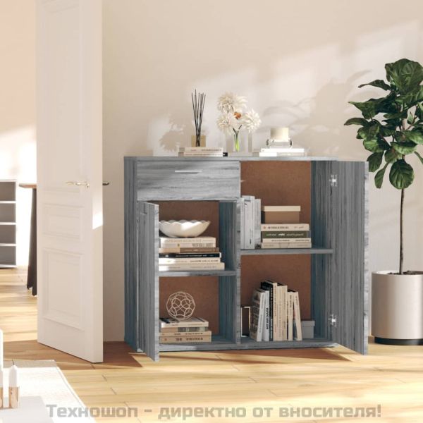 Сайдборд, сив сонома, 80x36x75 см, инженерно дърво