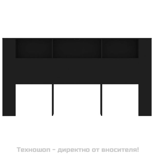 Табла за легло тип шкаф, черна, 200x18,5x104,5 см