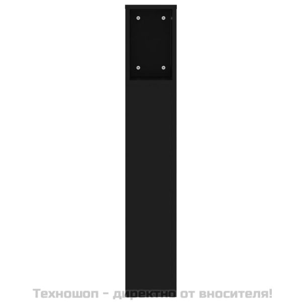 Табла за легло тип шкаф, черна, 200x18,5x104,5 см