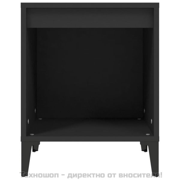 Нощни шкафчета, 2 бр, черен, 40x35x50 см