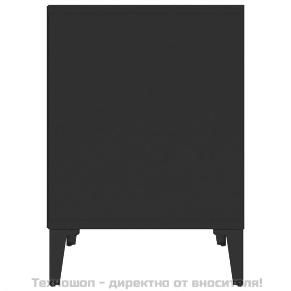 Нощни шкафчета, 2 бр, черен, 40x35x50 см