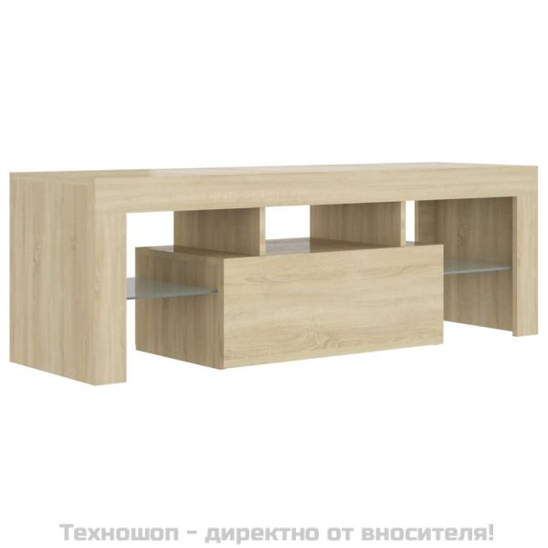 ТВ шкаф с LED осветление, дъб сонома, 120x35x40 см