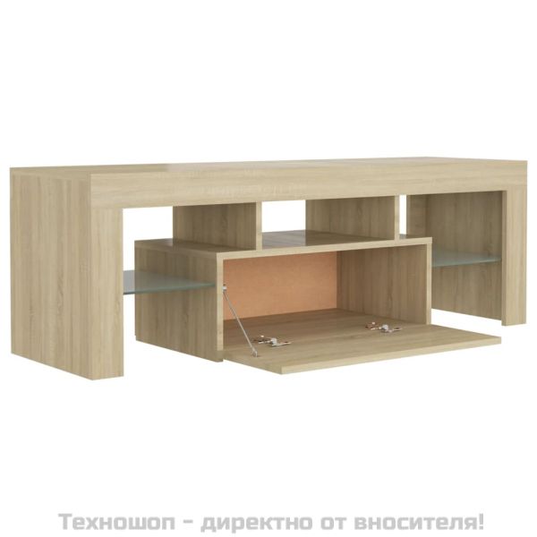 ТВ шкаф с LED осветление, дъб сонома, 120x35x40 см