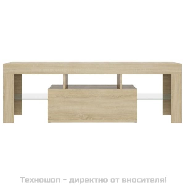 ТВ шкаф с LED осветление, дъб сонома, 120x35x40 см