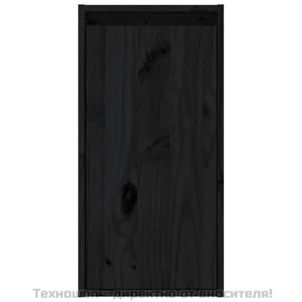 Стенни шкафове, 2 бр, черни, 30x30x60 см, бор масив