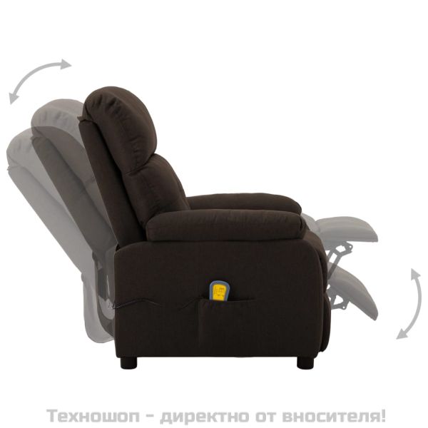 Масажен стол, тъмнокафяв, текстил