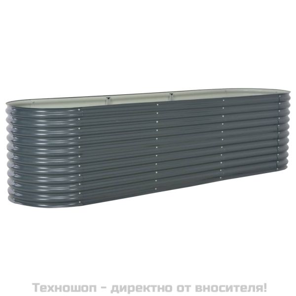 Градинска висока леха 320x80x81 см поцинкована стомана сива