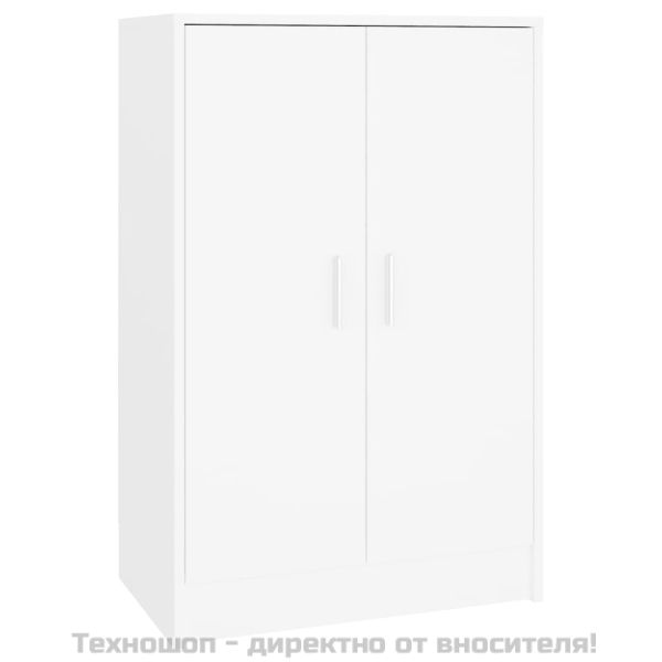 Шкаф за обувки, бял, 60x35x92 см, инженерно дърво