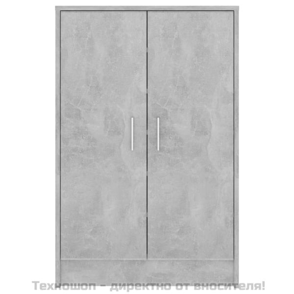 Шкаф за обувки, бетонно сив, 60x35x92 см, инженерно дърво