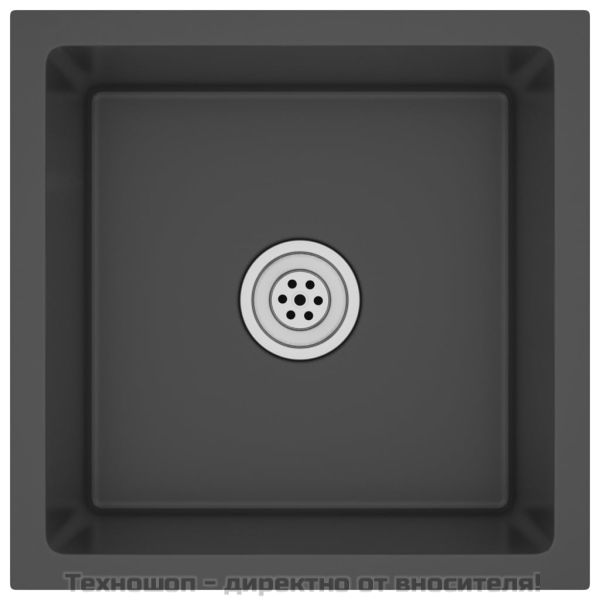 Ръчно изработена кухненска мивка, черна, неръждаема стомана