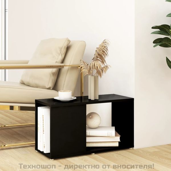 ТВ шкаф, черен, 60x24x32 см, инженерно дърво