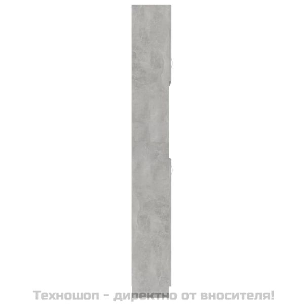 Шкаф за баня, бетонно сив, 32x25,5x190 см, инженерно дърво