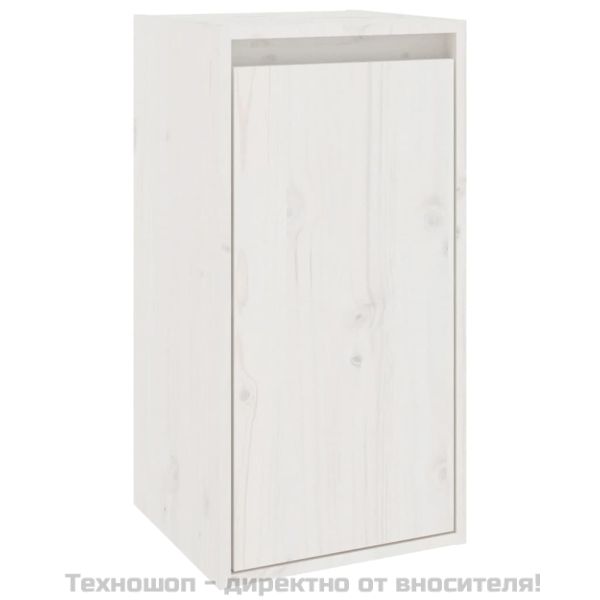 Стенни шкафове, 2 бр, бели, 30x30x60 см, бор масив