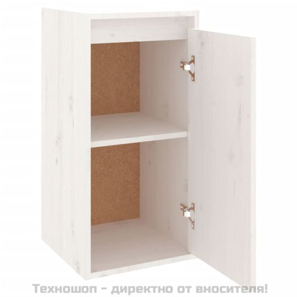 Стенни шкафове, 2 бр, бели, 30x30x60 см, бор масив