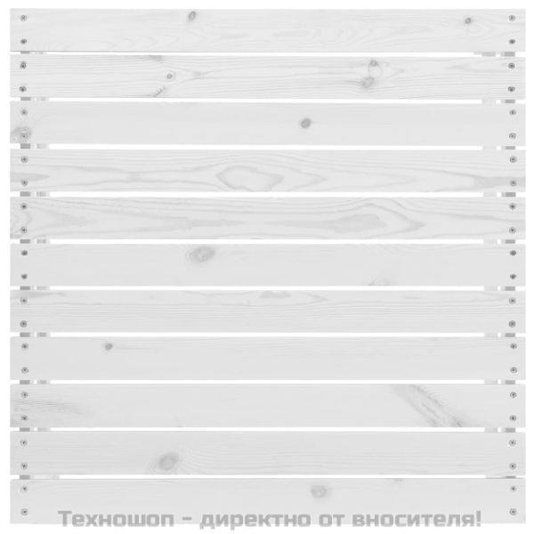 Градински лаундж комплект 3 части с възглавници бял бор масив