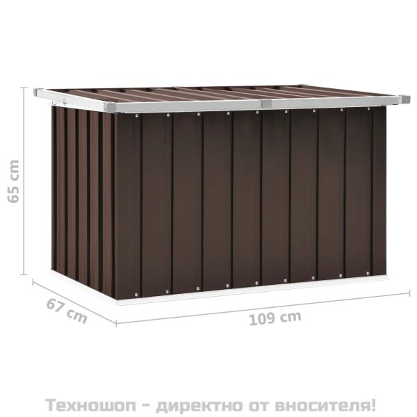 Градинска кутия за съхранение, кафява, 109x67x65 см